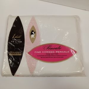 NEW JC Penneys New Old Stock Vintage Combed Cotton Percale Twin Sheet
